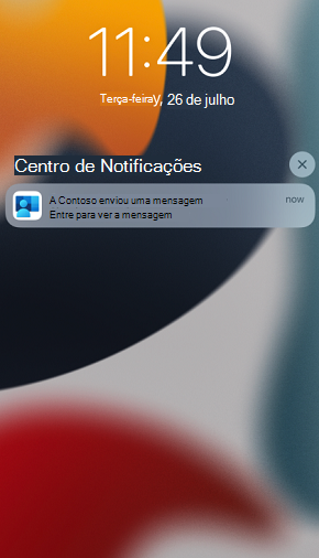 Notificação personalizada do iOS/iPadOS bloqueado