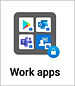 Captura de tela da pasta de perfil de trabalho no Surface Duo.