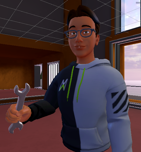 Captura de tela de um avatar segurando a chave inglesa.