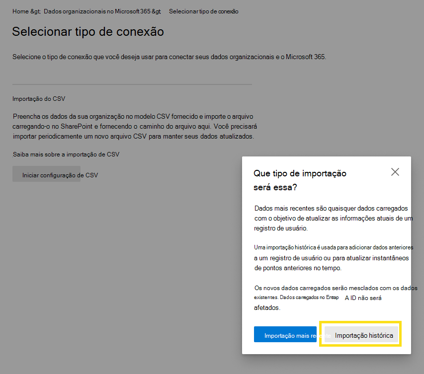 Uma captura de tela mostra como iniciar a importação. 