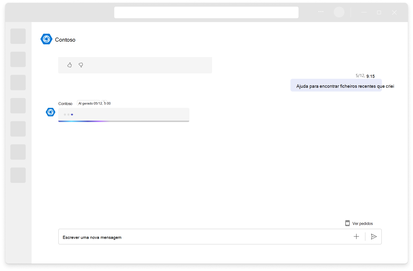 Uma captura de ecrã da resposta de transmissão em fluxo