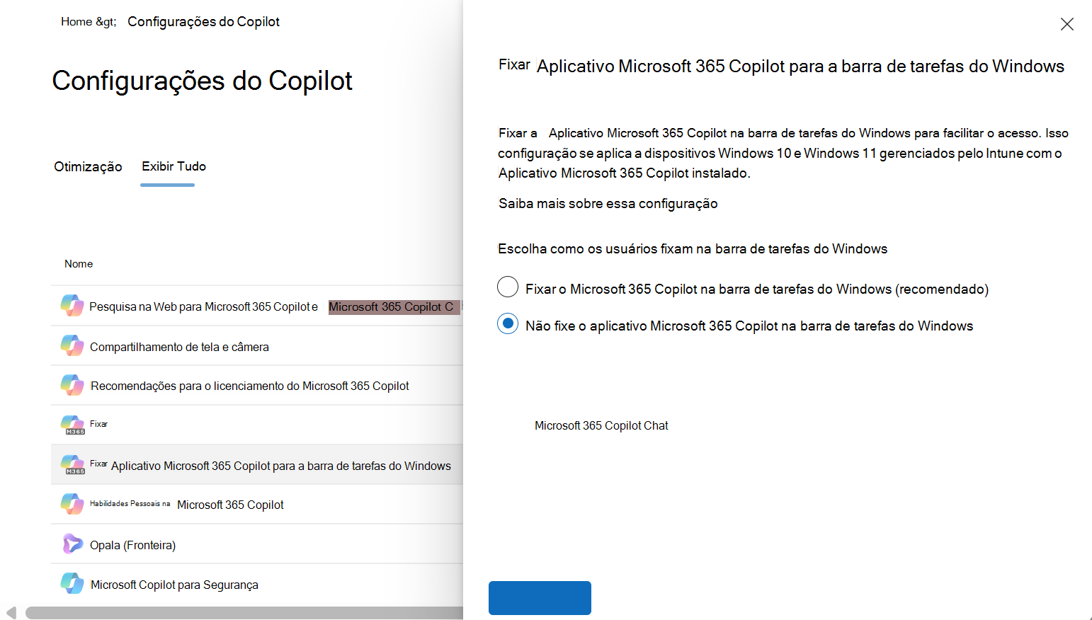 Captura de tela que mostra a barra de tarefas do Windows com o aplicativo Microsoft Copilot fixado.