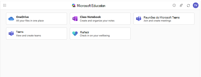 Captura de tela da integração do Microsoft 365 LTI.