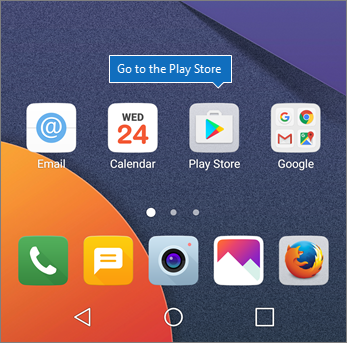 Na tela inicial do Android, toque em Play Store.