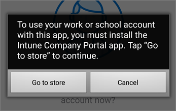 Toque em Ir para armazenar para obter Portal da Empresa do Intune aplicativo.