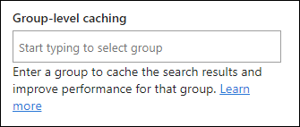 Captura de tela que mostra a opção habilitar o cache para grupo.