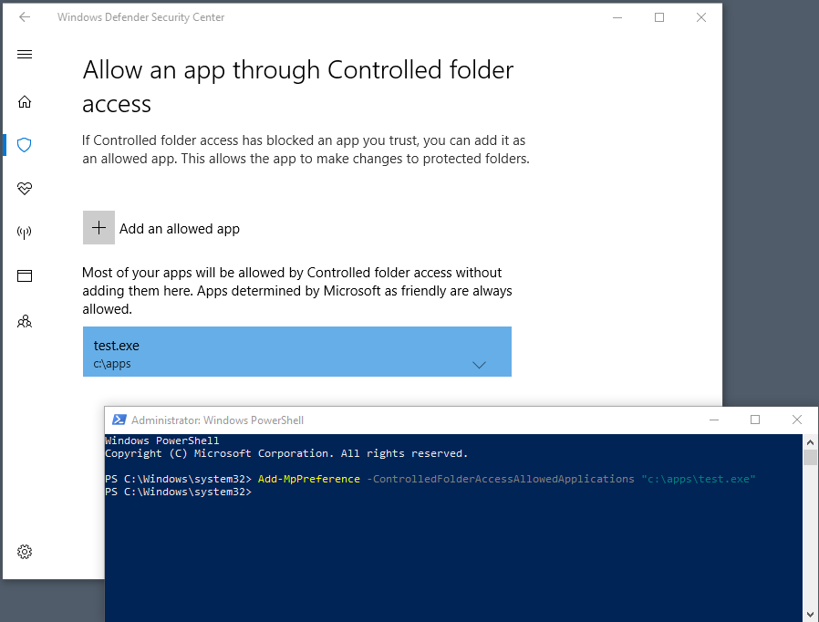O cmdlet do PowerShell para permitir um aplicativo