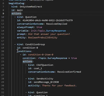 Captura de tela dos recursos de tópicos avançados no editor.