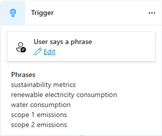 Captura de tela da configuração de um nó Trigger.