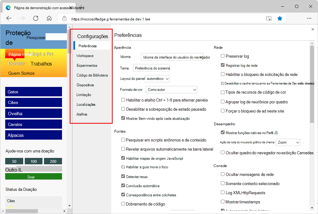 Visão geral de DevTools - Microsoft Edge Development | Microsoft Learn