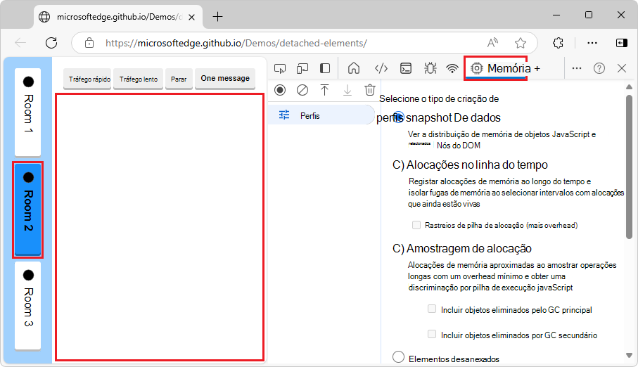 Vista inicial da Sala 2