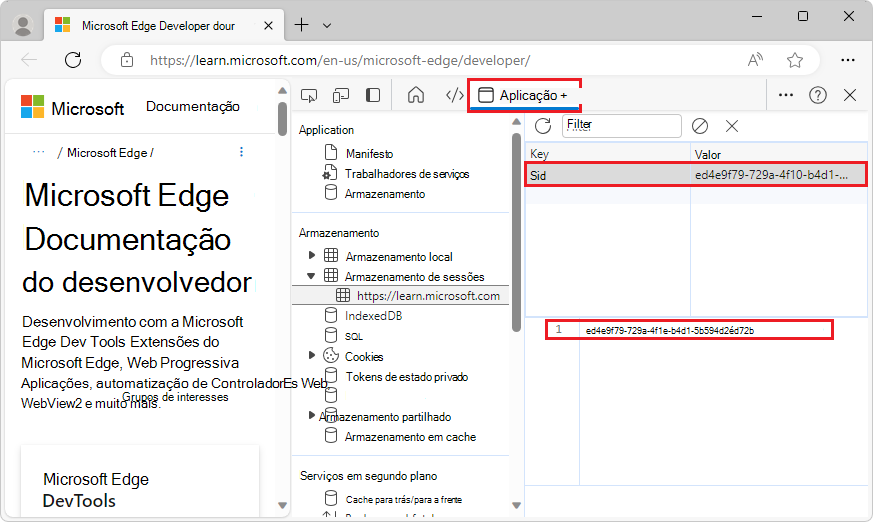 Ver o valor da chave x-sid