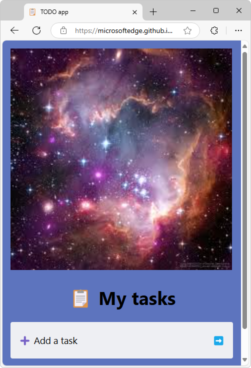 A imagem apresentada no browser