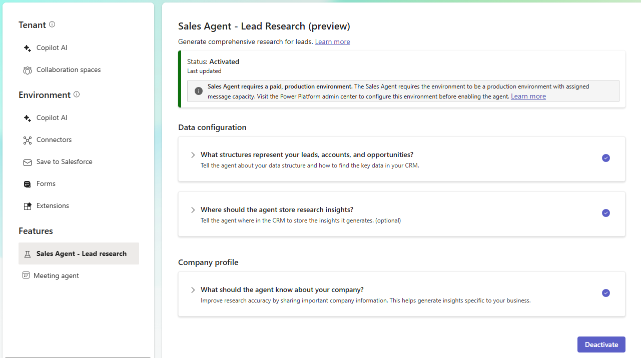 Captura de tela mostrando as configurações de administrador para Pesquisa e Divulgação de Líderes.