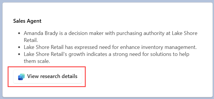 Captura de tela mostrando um CRM com o cartão de resumo da pesquisa de leads.