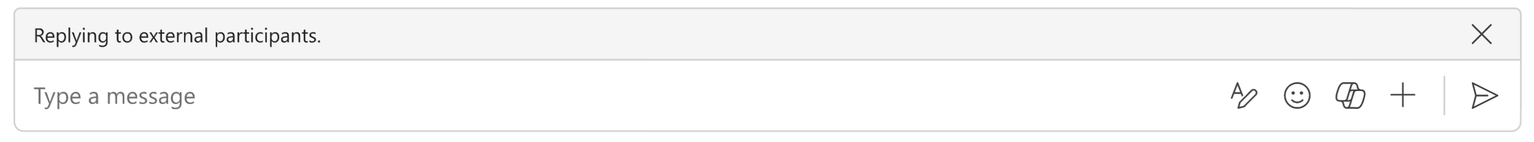 Uma captura de ecrã que mostra a faixa acima da caixa de composição.
