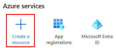 Capturas de tela que mostram a seleção dos serviços do Azure.