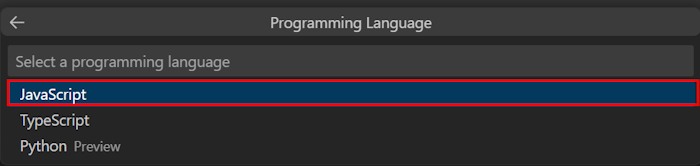 Captura de ecrã a mostrar a linguagem de programação no Visual Studio Code.
