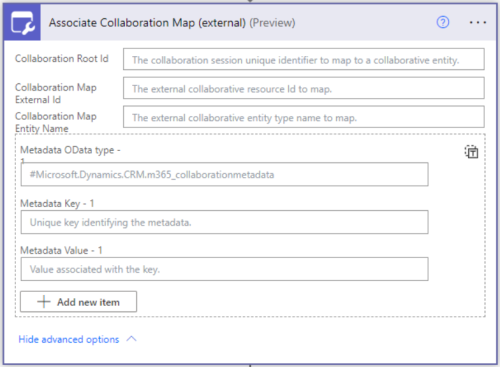 Captura de tela é um exemplo que mostra como associar o mapa de colaboração.