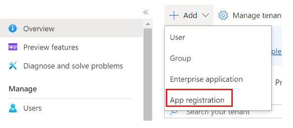 Captura de tela é um exemplo que mostra como adicionar um novo registro de aplicativo.