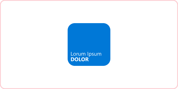 O exemplo mostra um ícone de aplicativo com várias palavras.