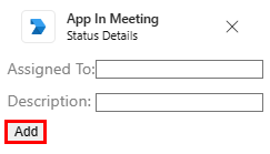 A captura de tela mostra a opção de adicionar a tarefa status detalhes.
