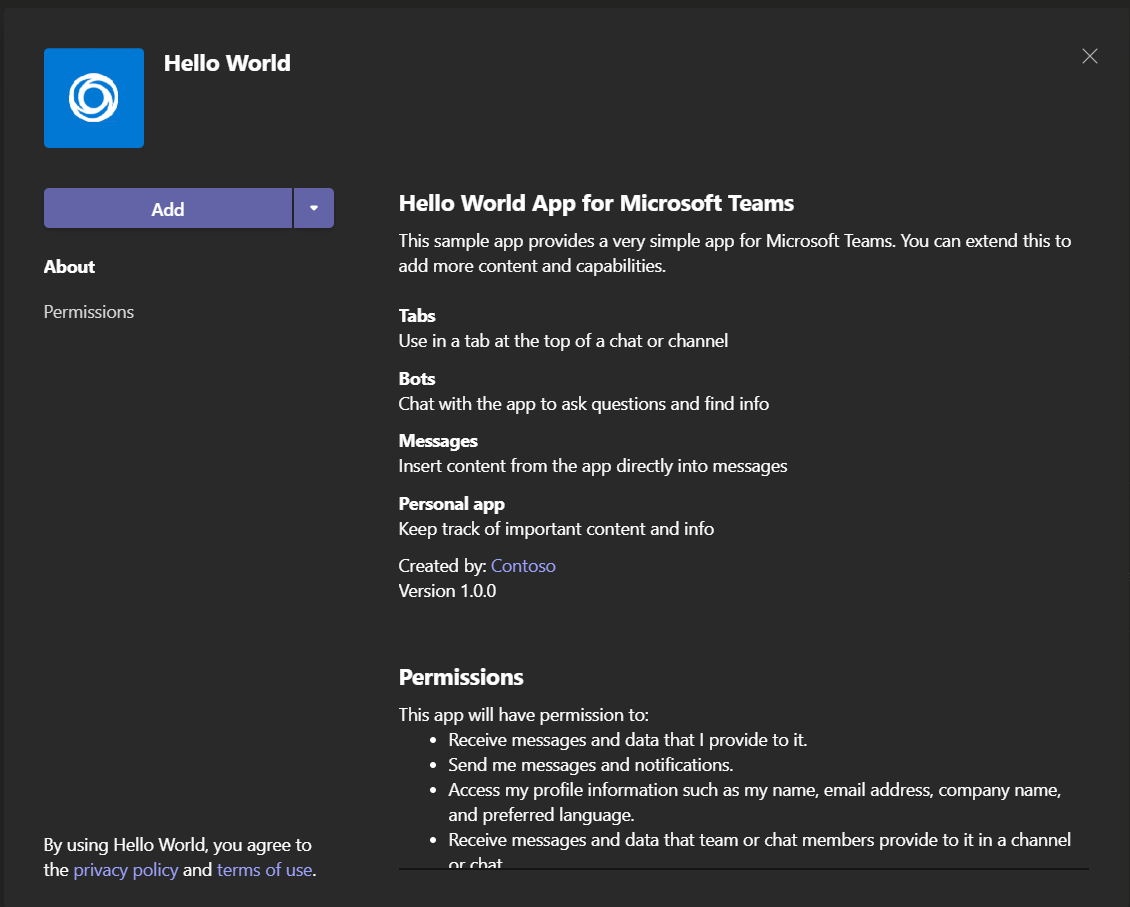 Captura de tela da imagem mostrando a caixa de diálogo Adicionar aplicativo.
