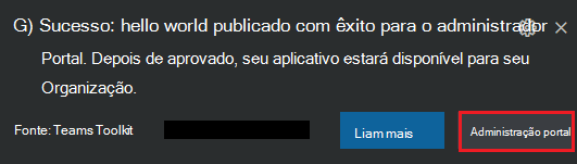 Captura de tela do portal de administração.