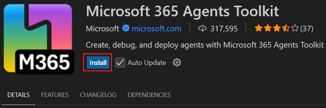 Captura de ecrã a mostrar o Toolkit de Agentes.