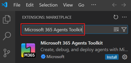 Captura de ecrã a mostrar o Toolkit de Agentes listado no resultado da pesquisa.