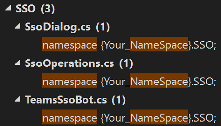 Substituir o espaço de nome pelo espaço de nome