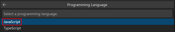 Captura de tela mostrando como selecionar a linguagem de programação.