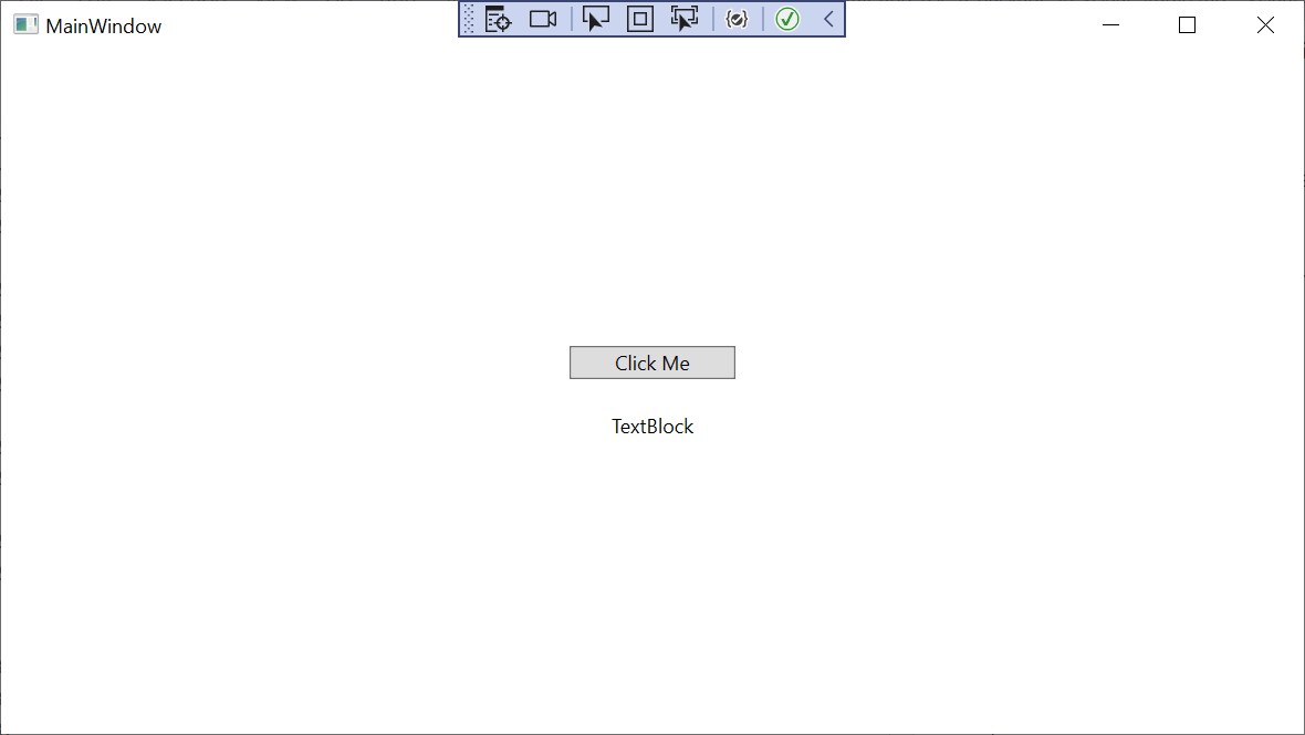 Captura de tela mostrando a saída inicial do aplicativo WPF.