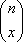 Captura de ecrã da equação COMBIN (n, x).