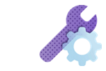 Ilustração de um plano, uma engrenagem e uma chave inglesa.