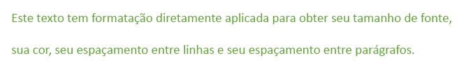 Texto com formatação direta aplicada.