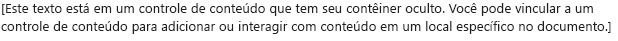 Texto em um controle de conteúdo vinculado.