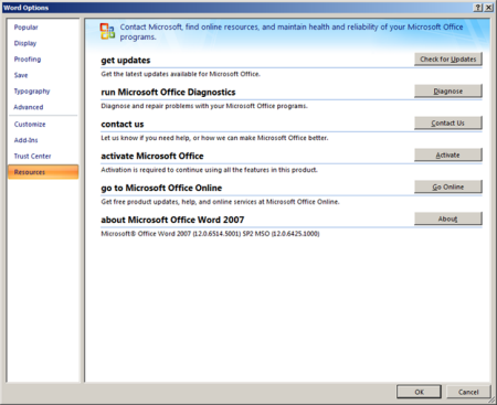 Captura de tela para selecionar a opção Active depois de selecionar Recurso.