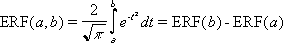 Segunda captura de tela do método erf em que a função de erro é a integral dos limites inferior e superior.