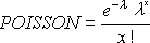Captura de tela que mostra a fórmula Poisson.