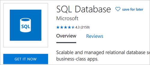 Captura de tela que mostra o botão SQL Get It Now.