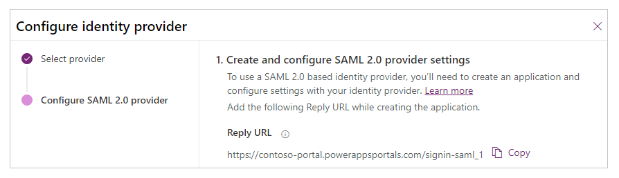 Criar um aplicativo SAML 2.0.