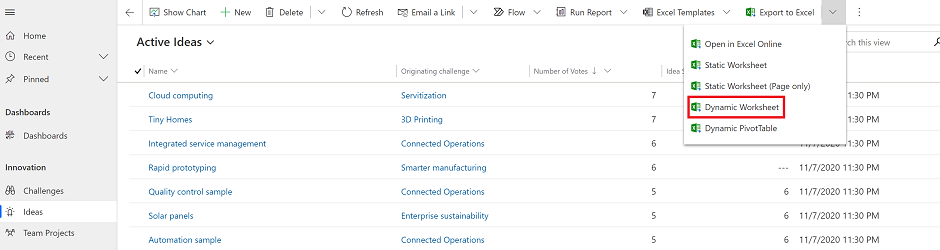 Exportar Para Uma Planilha Din Mica Do Excel Em Um Power Apps Baseado Em Modelo Power Apps