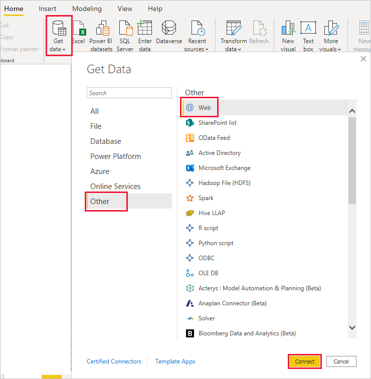 Conectar Se A Dados No Power Bi Desktop Power Bi Microsoft Learn
