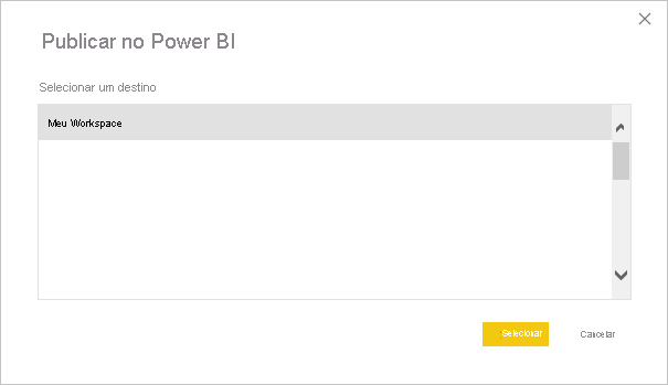 Captura de tela que mostra Publicar no serviço do Power BI.