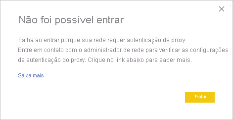 Não foi possível enviar a solicitação de autenticação ao provedor