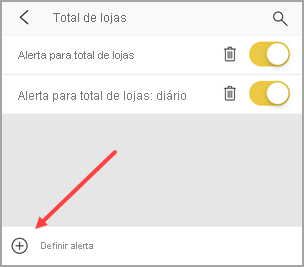 Screenshot of the Manage alert, showing a pointer to add an alert rule.