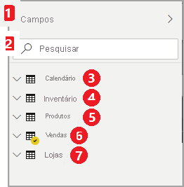 Captura de tela mostrando a progressão de foco para a lista de dados.