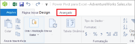 PowerPivot Advanced tab