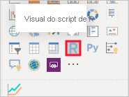 Screenshot of the R script visual control in the Power BI Desktop.